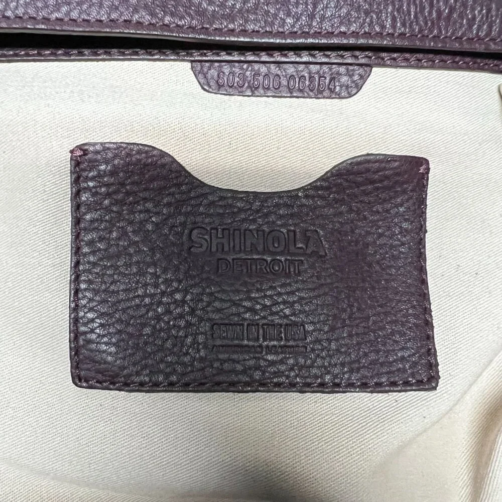 Shinola Plum Leather Crossbody Bag